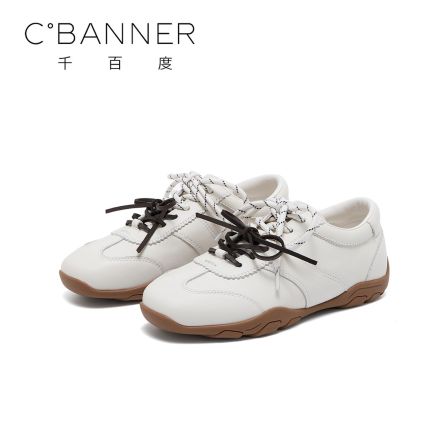 时尚鞋女2026春季新款复古拼色系带阿甘鞋