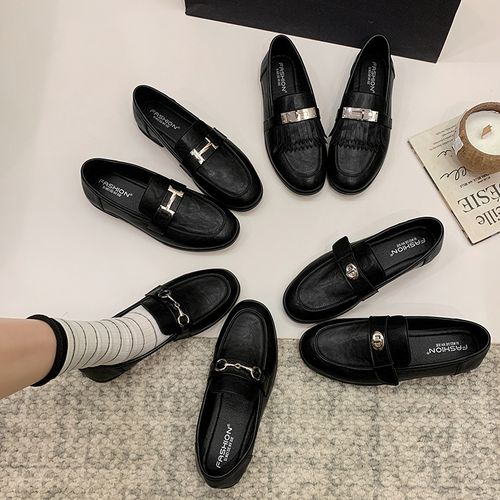 真软皮乐福鞋女复古单鞋2026春新款百搭鞋子英伦风黑色小皮鞋女鞋主图