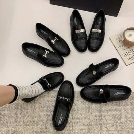 真软皮乐福鞋女复古单鞋2026春新款百搭鞋子英伦风黑色小皮鞋女鞋