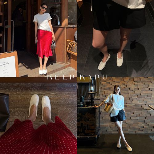 KEEP KAPU靠谱【小芭蕾】法式爆裂纹牛皮蝴蝶结绑带单鞋KP263171主图