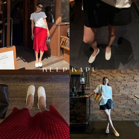 KEEP KAPU靠谱【小芭蕾】法式爆裂纹牛皮蝴蝶结绑带单鞋KP263171