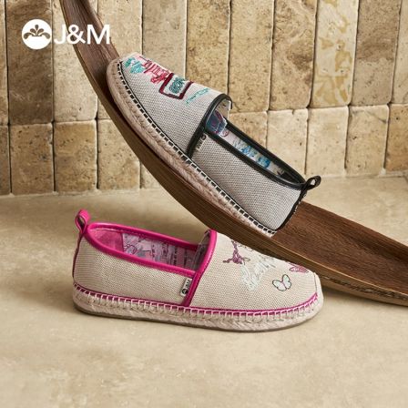 J&M/快乐玛丽26年新款民族风国风透气软底一脚蹬女款05901W