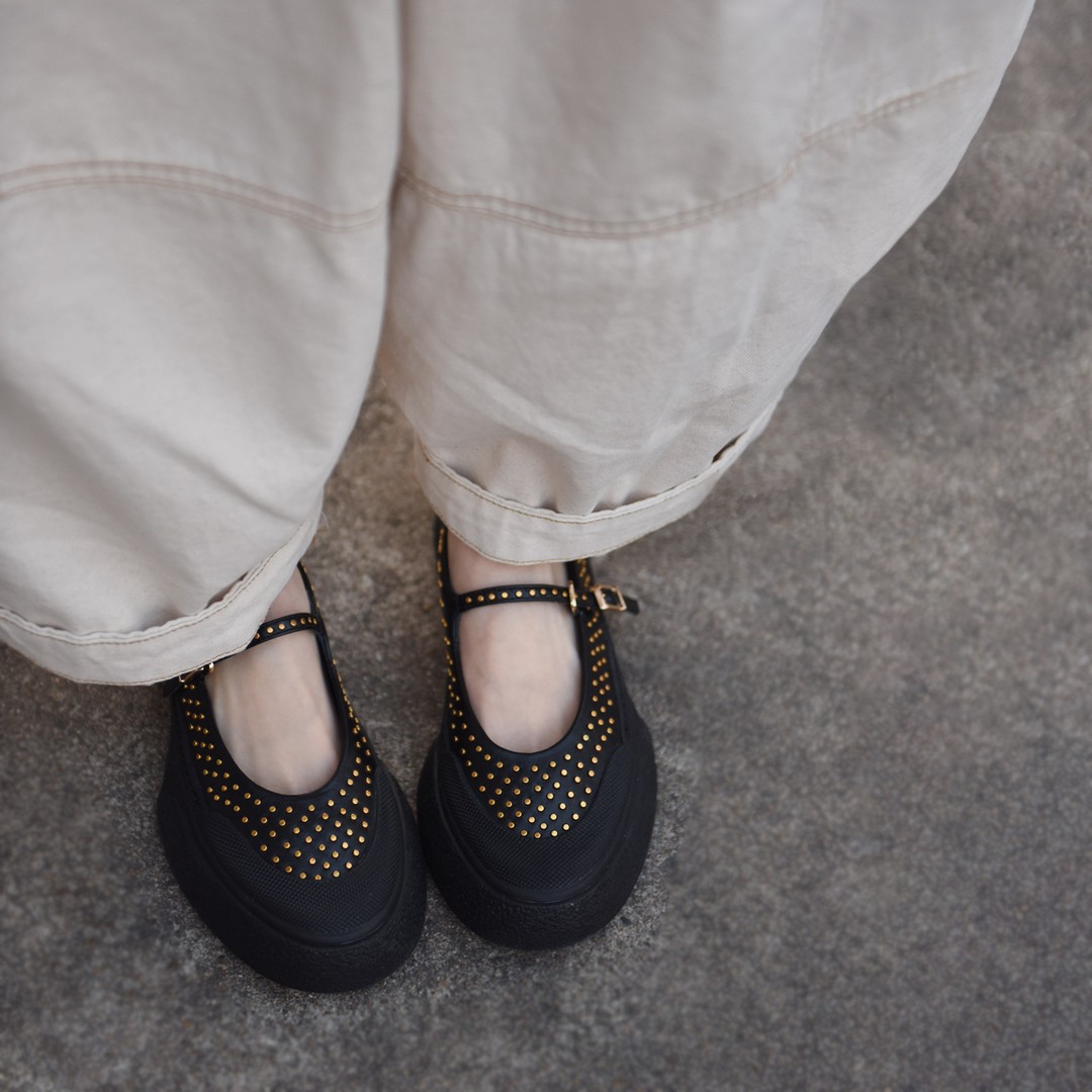 阿木原创设计师小众铆钉玛丽珍鞋厚底休闲时髦单鞋新款3910主图