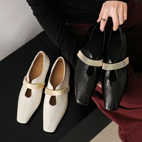 方头中年内增高橡胶四季浅口单鞋主图