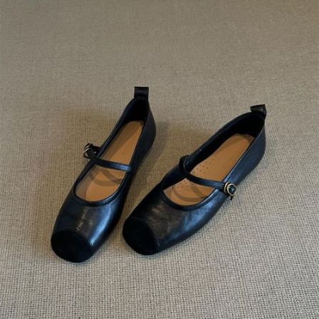 巨软小羊皮~法式复古单鞋女平底芭蕾鞋浅口软底晚晚鞋子玛丽珍鞋