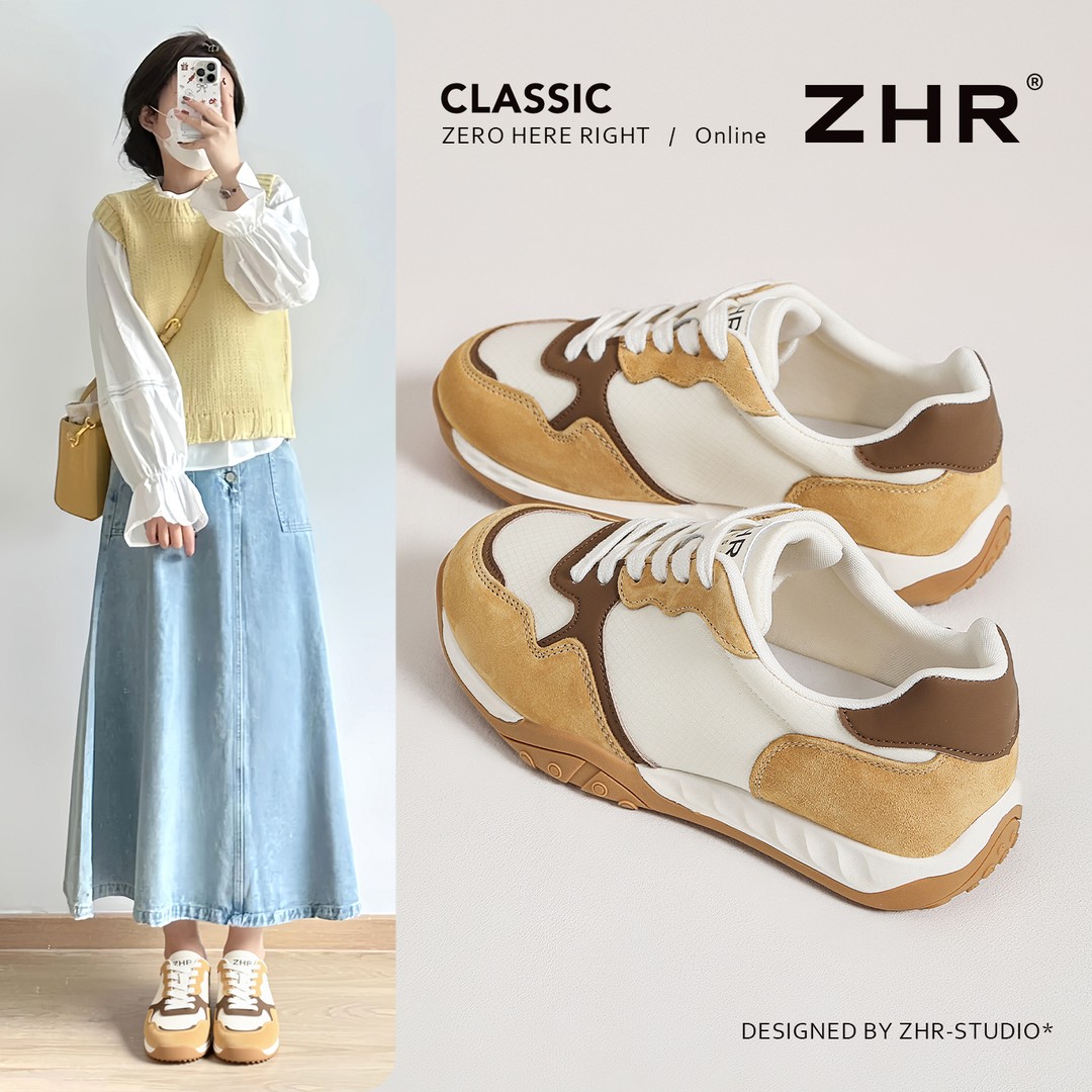 ZHR则则3.5cm厚底增高阿甘鞋春季复古百搭时尚休闲系带女鞋GW26主图