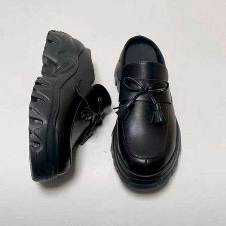 ESKEIN5厘米厚底包头半拖鞋女夏外穿大码羊皮后空懒人凉拖穆勒鞋