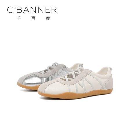 千百度休闲女鞋2026新款时尚韩版ins芭蕾风舒适德训鞋