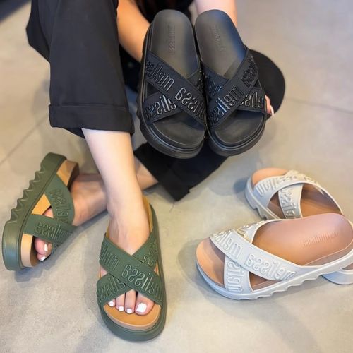 正品梅丽莎melissa交叉松糕厚底女拖鞋凉拖外穿休闲速干主图