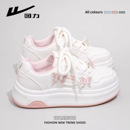 回力粉色小白鞋女2026春季新款百搭时尚面包鞋户外厚底休闲板鞋子