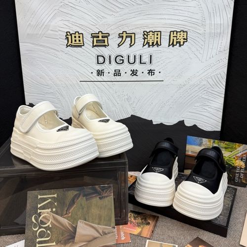 【迪古力】韩系魔术贴厚底增高女2026夏新款休闲百搭浅口单鞋源主图