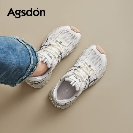 /奥古狮登老爹鞋女2025新款夏季厚底增高网面运动小白鞋轻便百搭Q