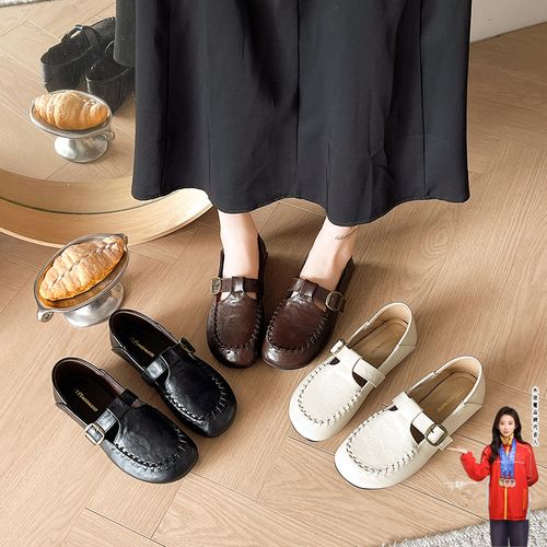 【品牌】2026春季新款软底浅口鞋女一脚蹬豆豆单鞋玛丽珍小皮鞋2601主图