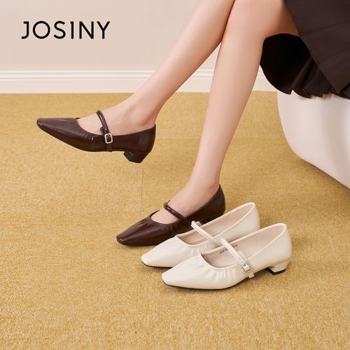 卓诗尼复古方头玛丽珍鞋女2026新款春季低跟浅口单鞋法式百搭女鞋主图