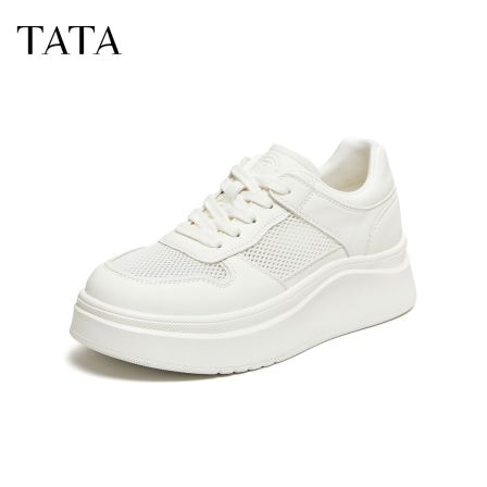 TATA他她2026夏新款时尚休闲小白鞋简约百搭厚底板鞋女鞋G4J01BM6