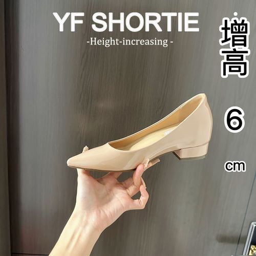 裸色单鞋女+内增6性感纯欲露趾缝温柔气质通勤内增高女高跟鞋女主图