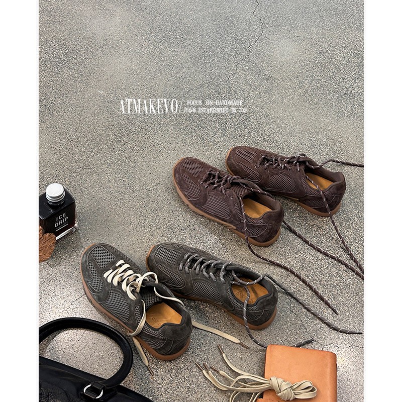 吕小布 | 极简运动鞋 复古简约平底足弓定制阿甘跑鞋休闲鞋女0700主图