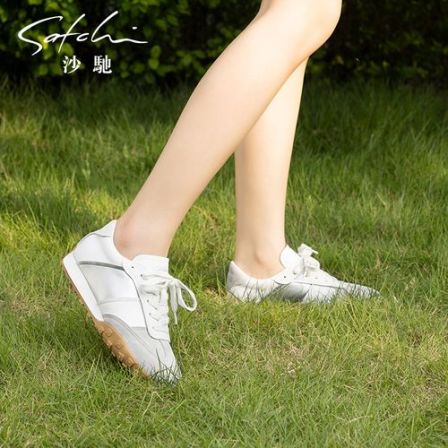 沙驰女鞋平底运动休闲鞋德训鞋年夏季新款拼接撞色脏脏鞋