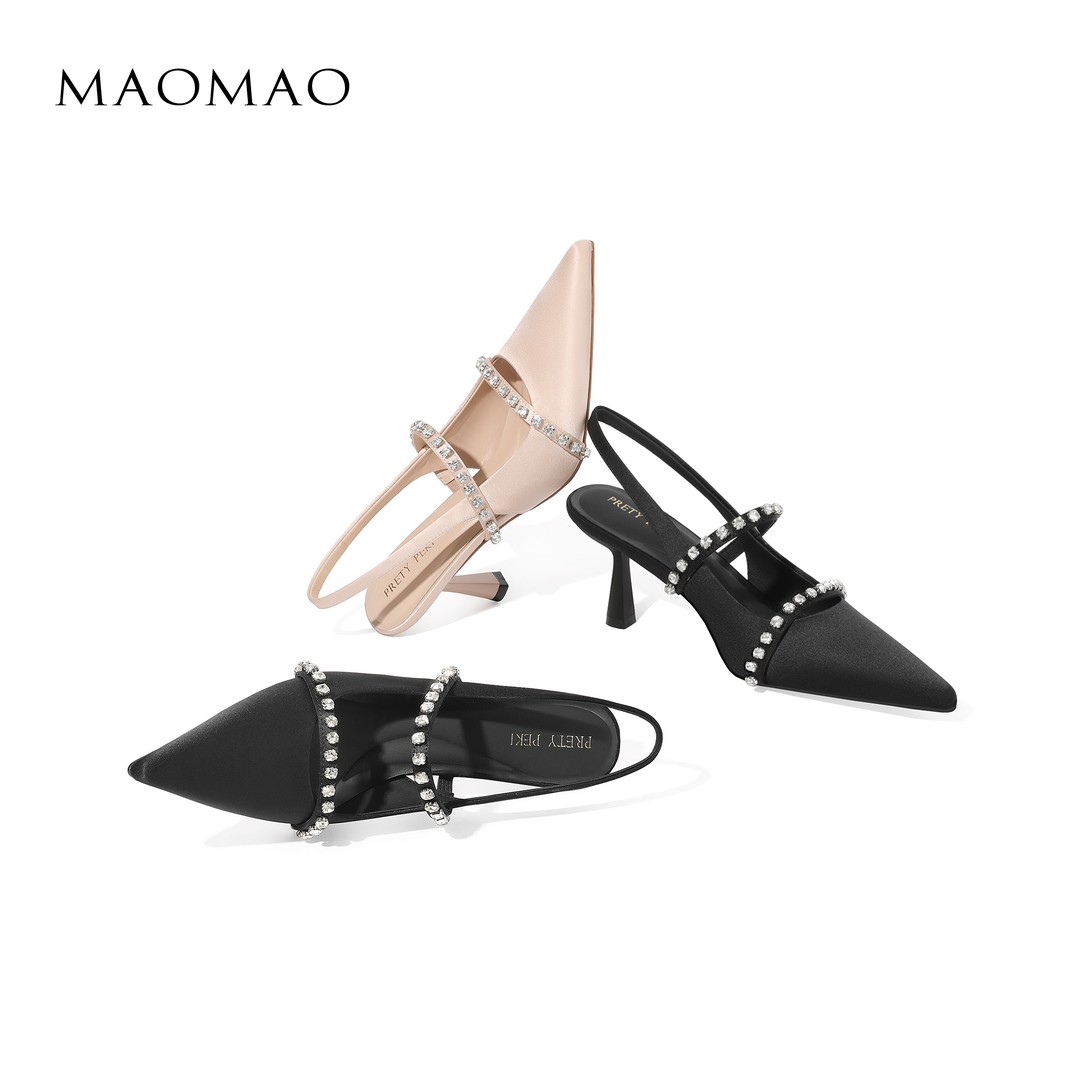 【跟高7CM】2026春季新款尖头水钻细跟高跟时尚百搭单鞋女主图