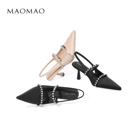 【跟高7CM】2026春季新款尖头水钻细跟高跟时尚百搭单鞋女