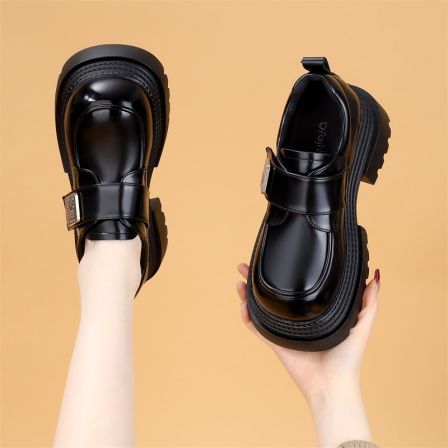 【英伦风】7cm 高跟小个子定制漆皮轻奢小皮鞋厚底时尚百搭乐福鞋女