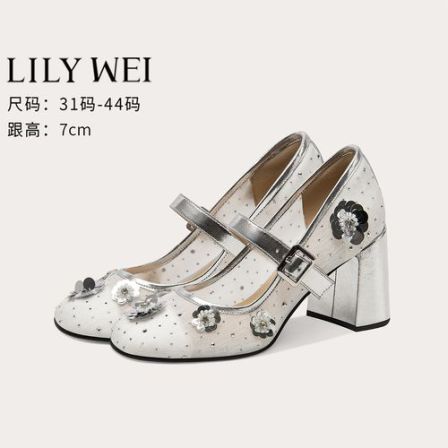 【银花梦露】绝美优雅气质不累脚高跟鞋花朵设计感单鞋