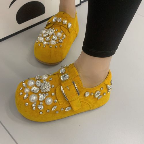 俏洋哥倪1366-19欧美风厚底6公分时装重工轻便百搭透气彩钻乐福鞋主图