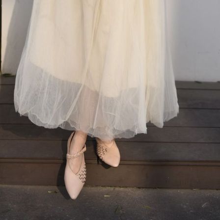 阿木原创复古尖头单鞋女手工真皮编织女鞋玛丽珍鞋2688-136