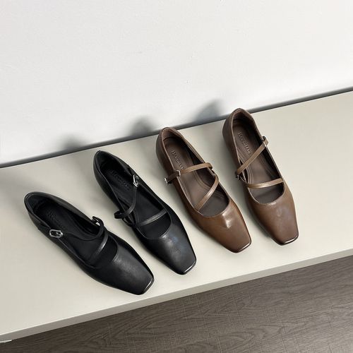 3.5cm/2851牛皮方头内增高真皮女复古浅口单鞋法式百搭玛丽珍女鞋主图