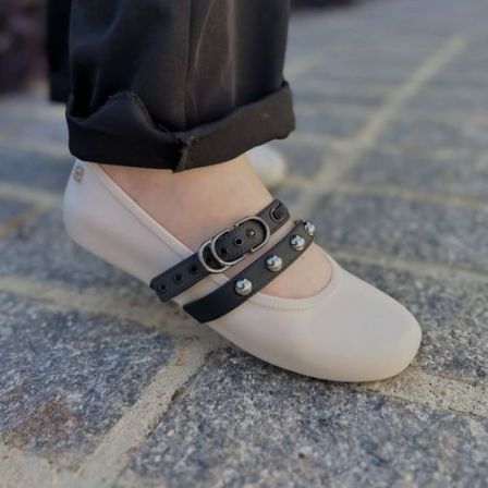 正品巴西梅.丽莎铆钉搭扣果冻女单鞋平底休闲单鞋