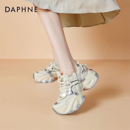 达芙妮爆款26秋季女士休闲鞋时尚百搭运动透气网面增高老爹鞋厚底主图
