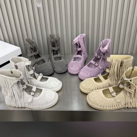 广州欧货【辣妹流苏】春夏真皮4cm厚底洋气时尚软底马丁靴F16