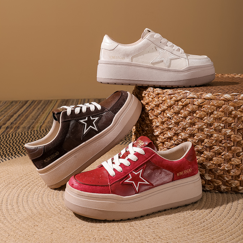 新款潮流时尚休闲鞋5cm德训鞋运动鞋透气低帮女鞋25575主图