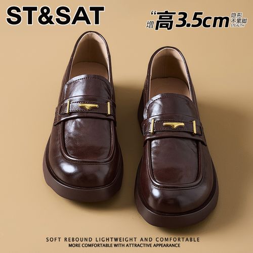 星期六百搭真皮厚底乐福鞋女款2026年新款法式英伦风jk黑色小皮鞋主图