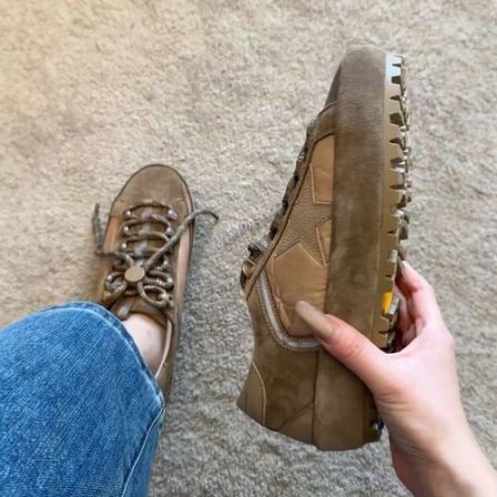 羊皮版！德训鞋女2026新款百搭学院风圆头星星鞋系带厚底休闲板鞋