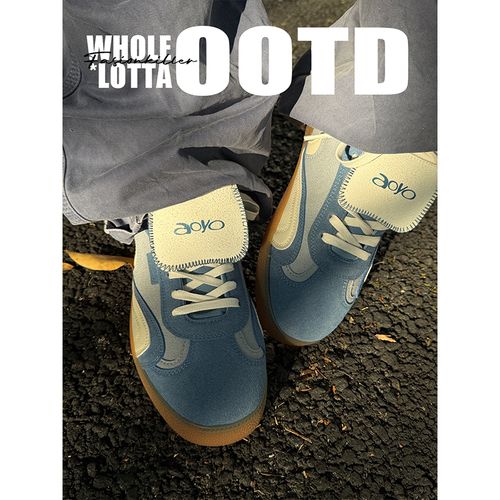 aoyo春季新款美式复古德训鞋 小众休闲潮鞋户外通勤时尚百搭板鞋主图