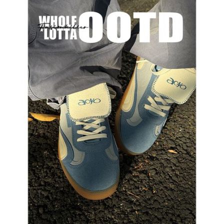 aoyo春季新款美式复古德训鞋 小众休闲潮鞋户外通勤时尚百搭板鞋