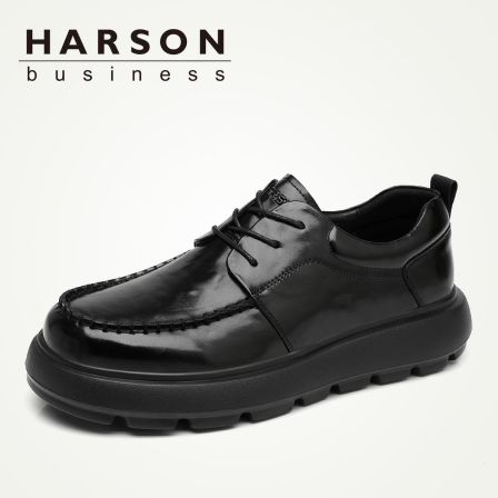Harson/哈森【头层牛皮】休闲皮鞋春季真皮豆豆鞋百搭潮流通勤男鞋