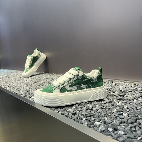 2026春夏新款男士休闲时尚厚底印花帆布透气超轻百搭透气运动板鞋主图