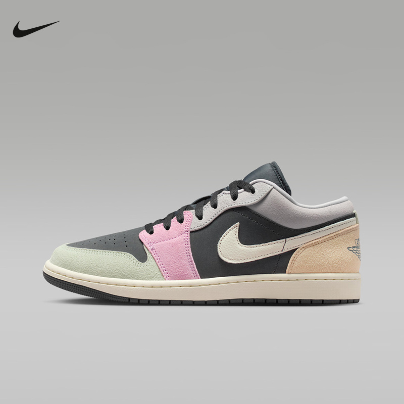 Jordan耐克男鞋AJ1黑粉低帮正品板鞋运动休闲复古球鞋 IB7109-004主图