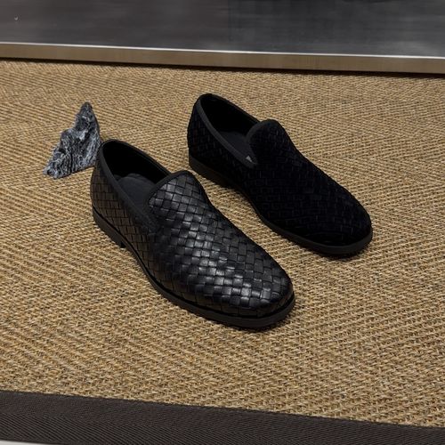 男士透气编织一脚蹬休闲乐福皮鞋夏季百搭主图