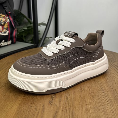 春季新款男士透气低帮鞋韩版百搭厚底休闲板鞋时尚潮鞋网面透气鞋主图