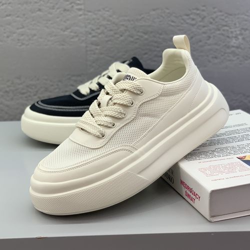 男士春夏季网面板鞋增高透气软底轻便小白鞋运动鞋百搭男鞋6823主图