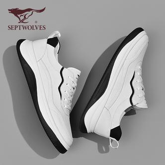 七匹狼小白鞋男新款男士运动休闲皮鞋百搭潮鞋白色板鞋男0211主图