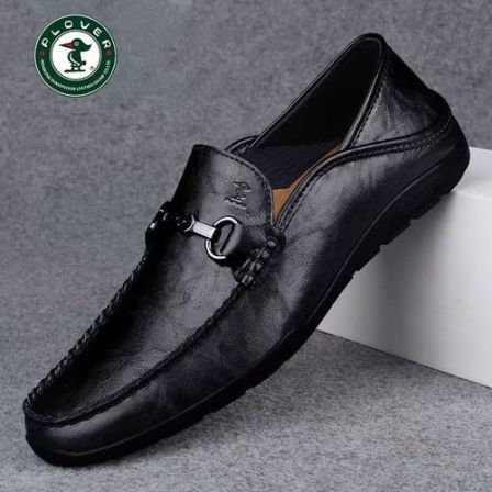 PLOVER男鞋秋季高端豆豆鞋男款皮鞋软底一脚蹬懒人休闲皮鞋驾车鞋