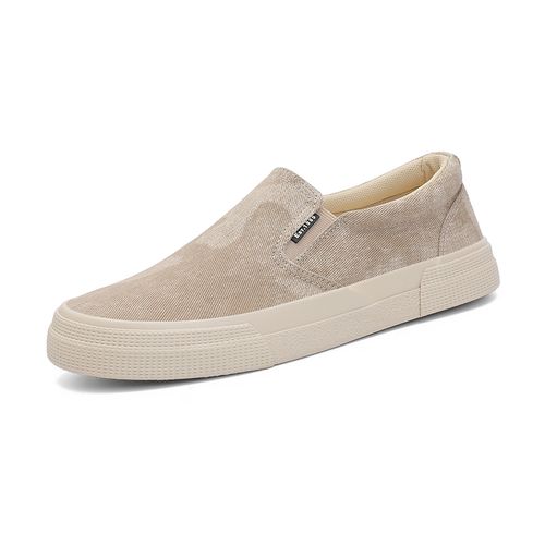 SB26125男鞋春季新款透气潮流百搭休闲低帮一脚蹬懒人迷彩帆布鞋主图