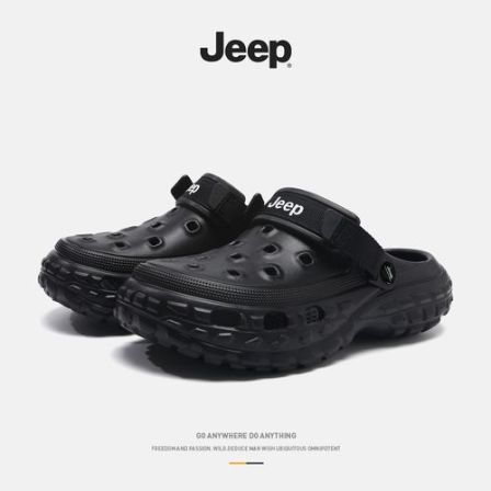 JEEP/吉普洞洞鞋男款夏季户外防滑休闲男士潮流拖鞋外穿沙滩凉鞋