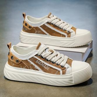 2025夏季新款男士潮流帆布鞋时尚运动板鞋韩版牛仔布鞋懒人休闲鞋主图