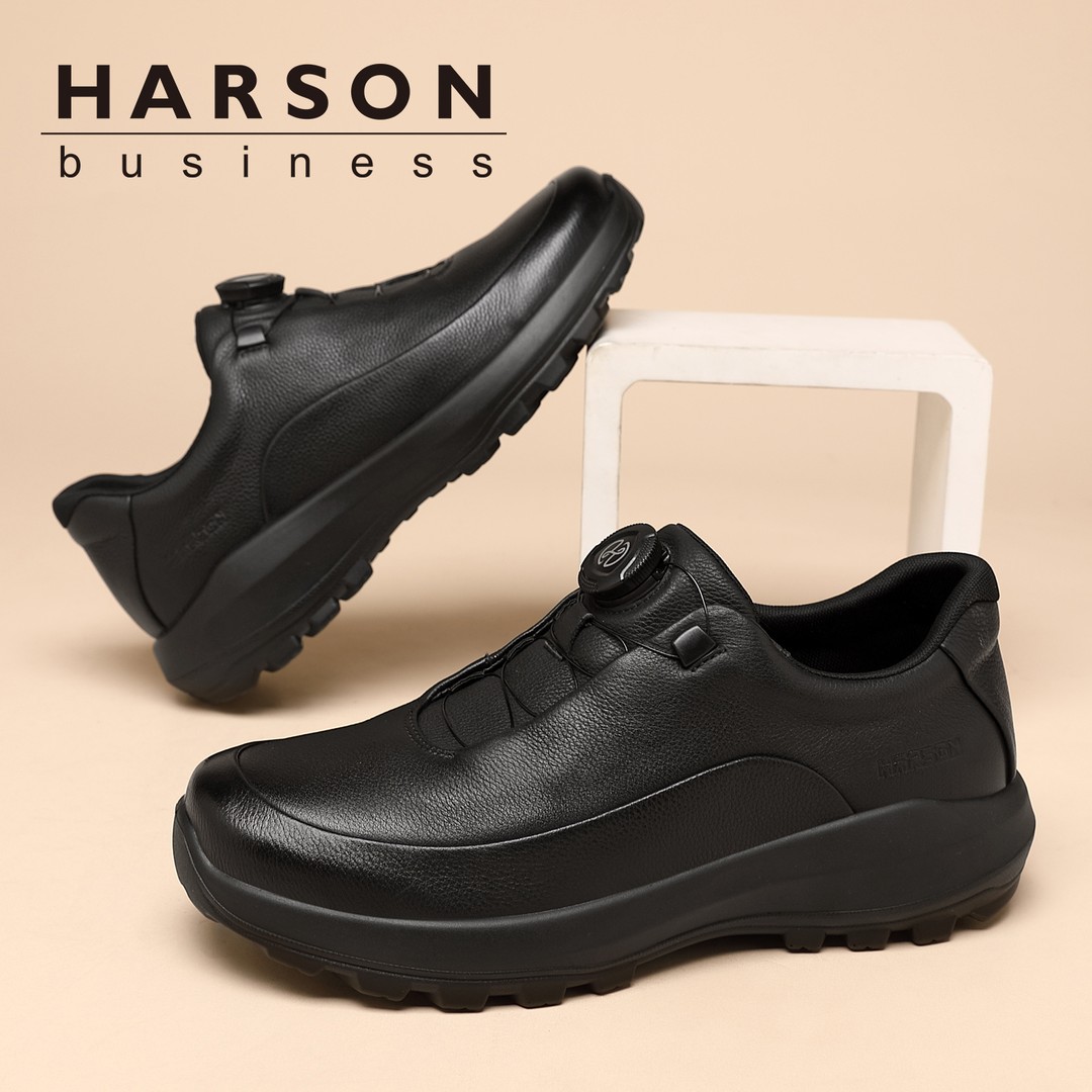 Harson/哈森【头层牛皮】春季男鞋休闲皮鞋真皮透气百搭潮流鞋轻便主图