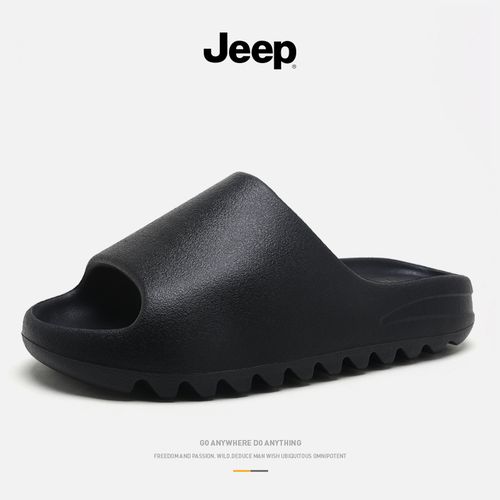 Jeep吉普男女同款拖鞋夏季防滑时尚一字拖软底纯色休闲厚底凉拖鞋主图